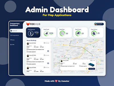 Admin Dashboard for Map Applications | Tracking WebApp Dashboard admin panel app dashboard ui design flat illustration maps mockups typography ui ux