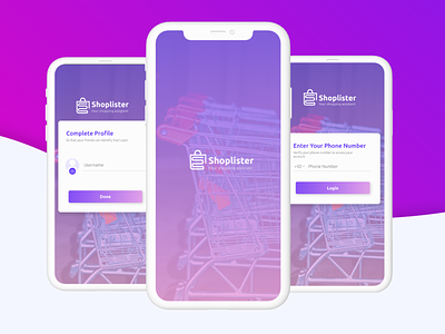Shopping List Mobile Application | UI Design | UX Design