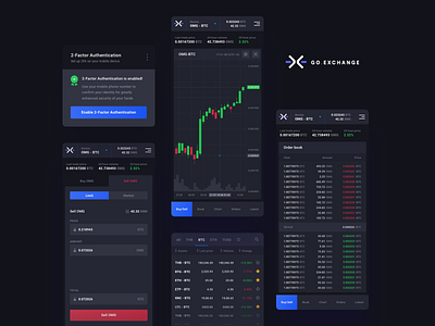 GO.Exchange Mobile 10clouds bachanek blockchain chart cryptocurrency dashboard finance kamil web