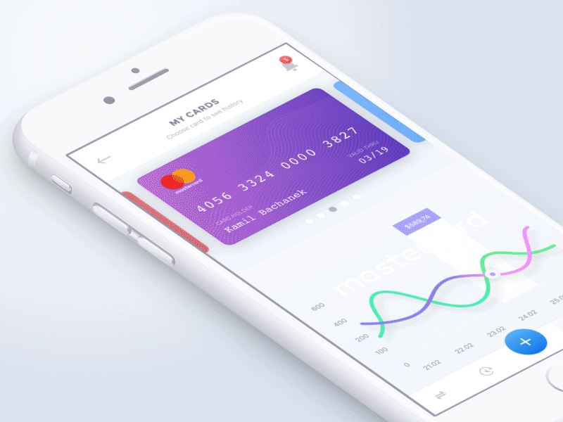 Finance App 10clouds animation bachanek bank card chart credit finance history