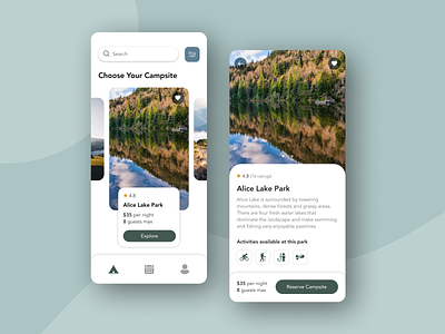 Book your next camping adventure today! app camping design mobile app mobile app design summer summer camp travel ui ux