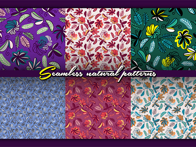 Seamless floral patterns. Inspired nature