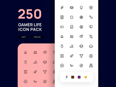 250 Free Gamer Life Icon Pack