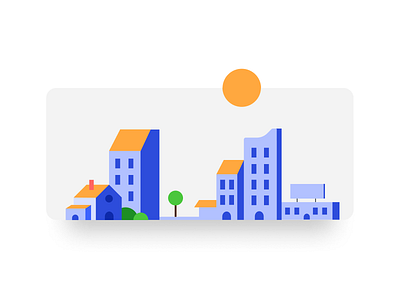 City Flat Illustration banner blue building buildings dailyui dribbble flat flat design hero illustration landscape minimal nepal sun