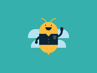 Willie the Bot bee dribbble education flat hello insect karkhana minimal mobile app nature nepal william