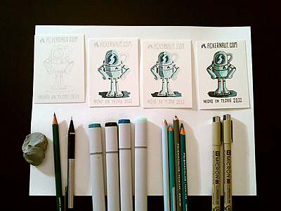 Making cards drawing illustration process video