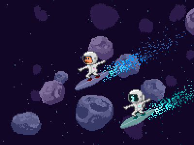 Asteroid Surfin' character game pixels