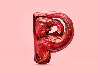 P 3d art athens c4d letter lettering minimal modern paint typography visuals