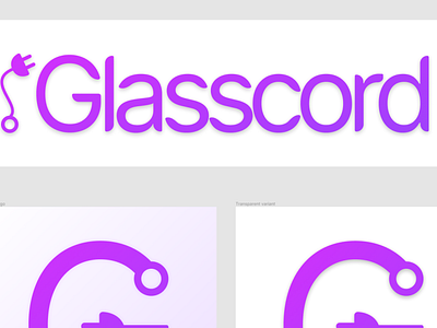 Logo design - Glasscord app branding design flat gradients graphic design icon logo minimal typography vector