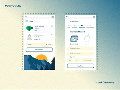 #Daily UI 002 - Card Checkout app card design cards challenge checkout daily ui dailyui 002 dailyuichallenge design design app figma illustraion online store shop store ui uiux ux web