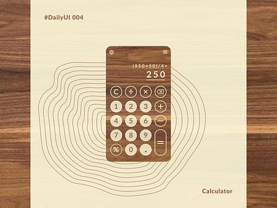 #Daily UI 004 - Calculator app daily ui dailyui004 dailyuichallenge design design app figma illustration numbers skeuomorphism ui ux web wood