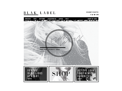 Proposed layout for a retail shop black and white branding pattern retail web