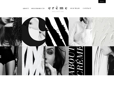 Black and white homepage