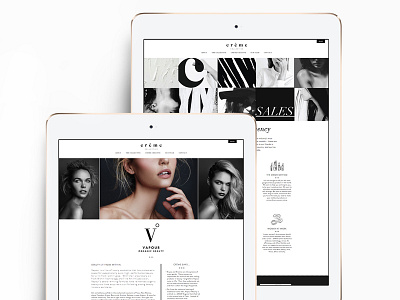 New site design for Créme Collective site design web