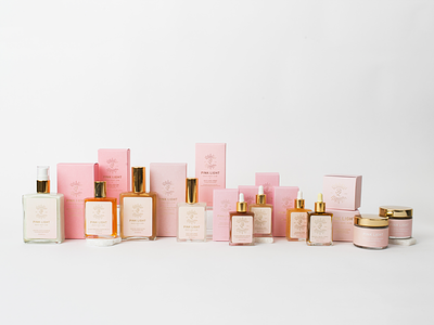 Pink Light Collection beauty gold foil packaging