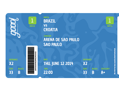 Goool Ticket (Brazil Version) blue green ticket