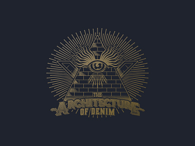 Architecture of denim all denim eye illumination illustration jeans light pyramid secret seeing society vectors