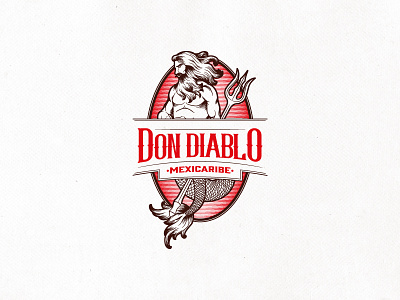 Don Diablo Logo devil diablo food gods mexican neptune poseidon restaurant sea triton type