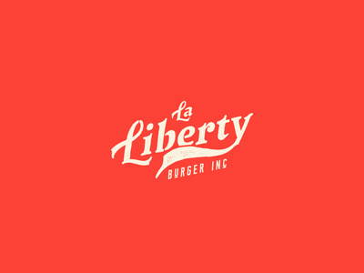 La Liberty branding burger concept design hamburger logo handmade icon id illustration lettering logo logotype restaurant type typography vector vectors
