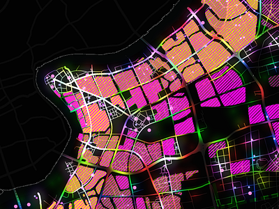 A data visualization of Pudong Lujiazui