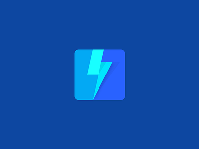 Bolt blue energy icon illustration lightning bolt logo
