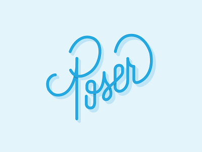 Poser lettering logo poser script type