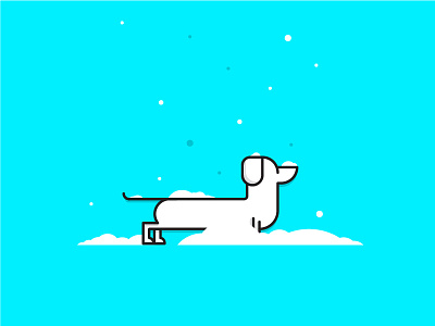 Dachshund Snow Day christmas dachshund dog festive holiday illustration pup snow weiner