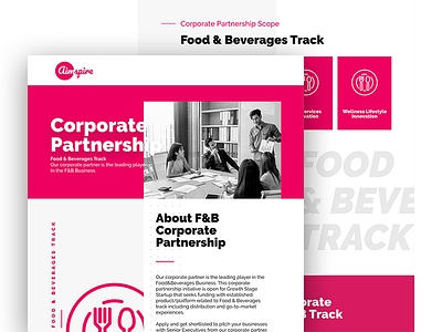 Aimspire Corporate Partnership Landingpage broken grid layout landing page pink ui ux web design