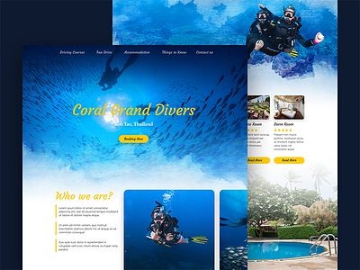 Diving Course and Hotel Website by Surapong on Dribbble