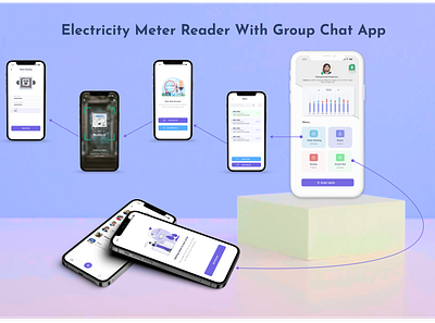 Electricity Meter Reader With Group Chat App app branding design graphic design illustration ui ux
