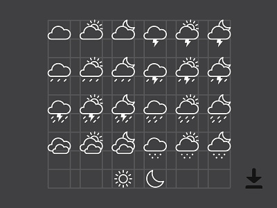 Free Weather Icons (Ai) about attachment download file free icons illustrator minimal resource sketch ui weather