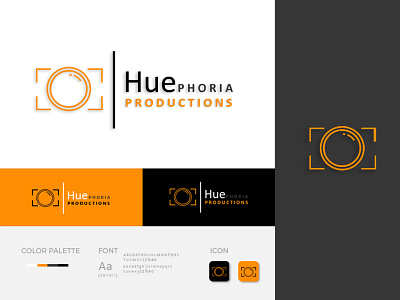 HUEphoria Productions Logo art branding business design graphic design icon logo minimal photobooth typography