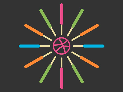 George Nelson inspired Popsicle clock - black background sketch vector