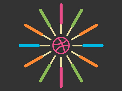 George Nelson inspired Popsicle clock - black background sketch vector