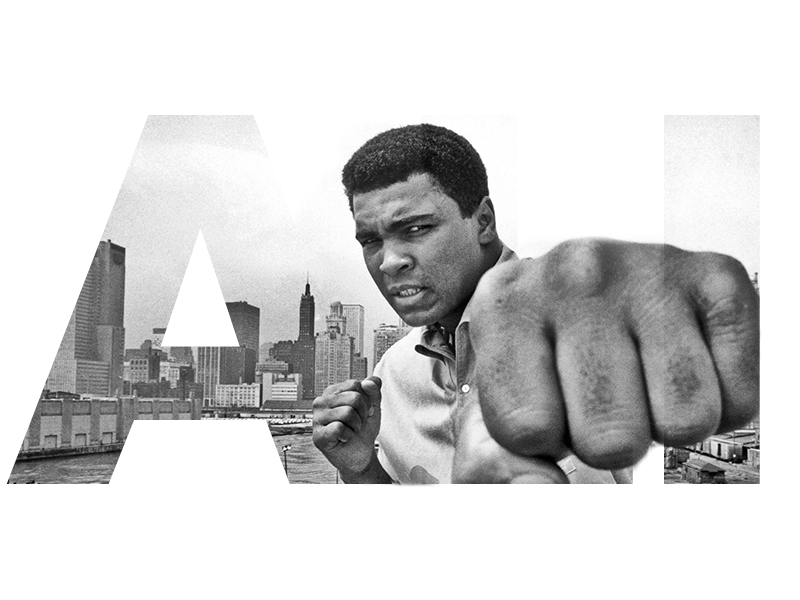 Ali - The Greatest sport sports 2d typography masking type design photoshop