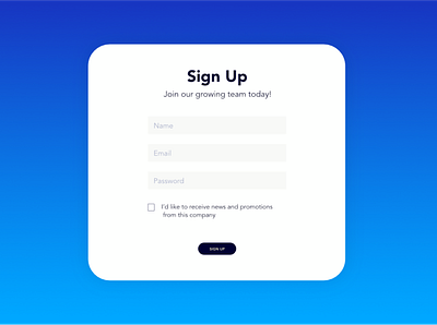 sign up 001 dailyui