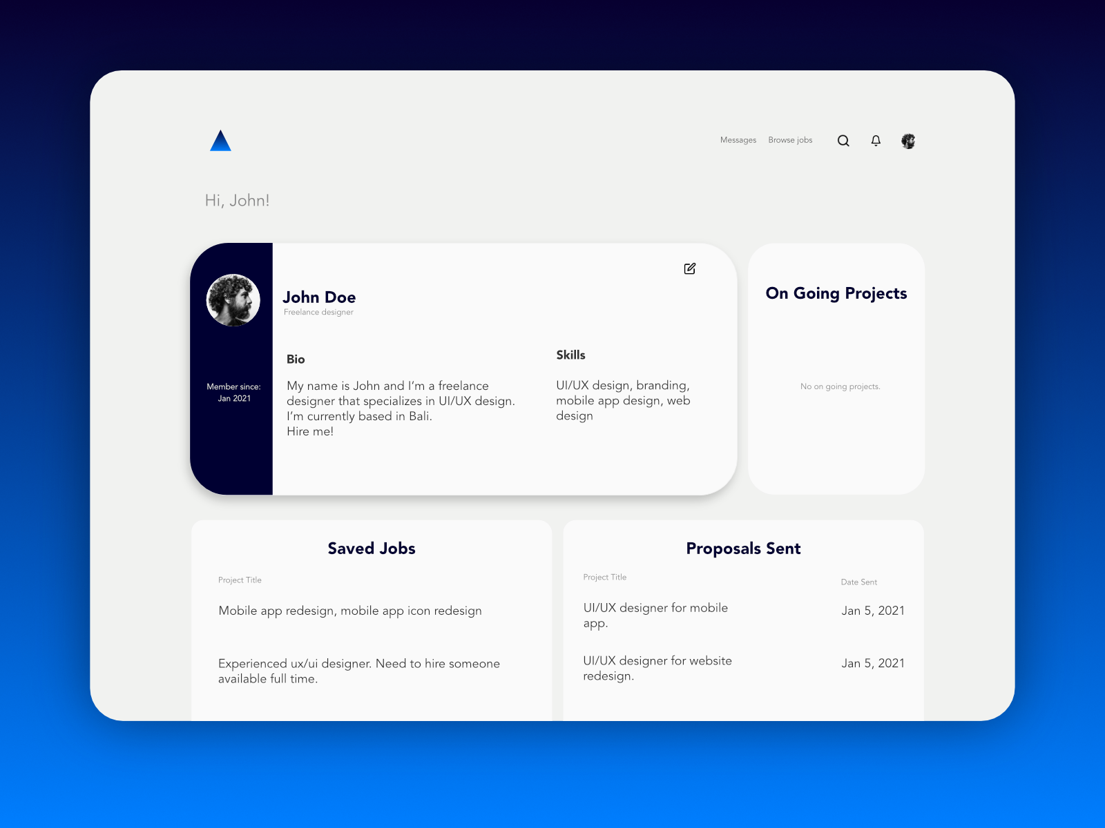 dashboard profile by Soda85 Digital on Dribbble