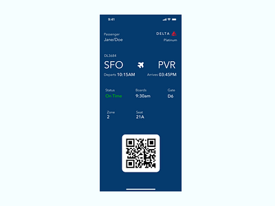 100 Day UI Challenge Day 24 - Boarding Pass 100dayuichallenge dailyuichallenge day24 design mobile mobileboardingpass ui uiuxdesign ux