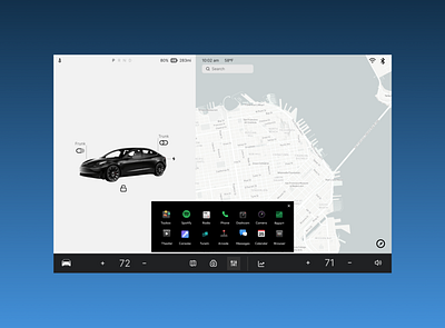 100 Day UI Challenge Day 34 - Car Interface 100dayuichallenge carinterface dailyuichallenge day34 design interface mobile redesign tesla ui uiuxdesign ux