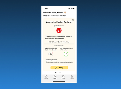 100 Day UI Challenge Day 50 - Joblisting 100dayuichallenge dailyuichallenge day50 design joblisting mobile otta ui uiuxdesign ux