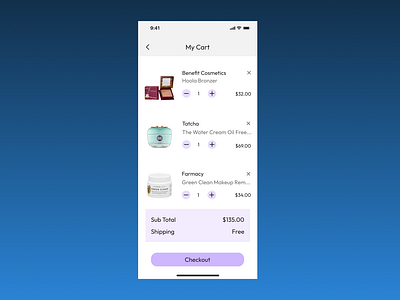100 Daily UI Challenge Day 58 - Shopping Cart 100dayuichallenge dailyuichallenge day58 design mobile shoppingcart ui uiuxdesign ux