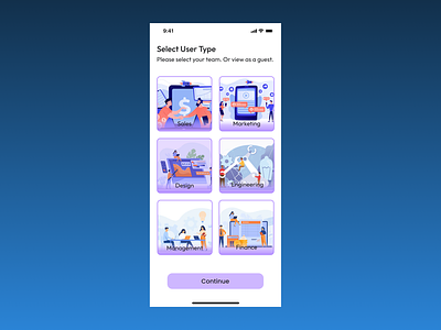 Daily UI Challenge Day 64 - Select User Type 100dayuichallenge dailyuichallenge day64 design mobile selectusertype ui uiuxdesign ux