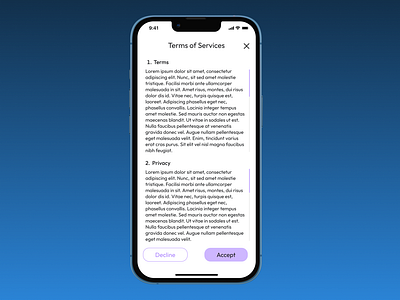 Daily UI Challenge Day 89 - Terms of services