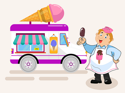 Ice cream wagon ice cream illustration illustration art wagon wagon ice cream