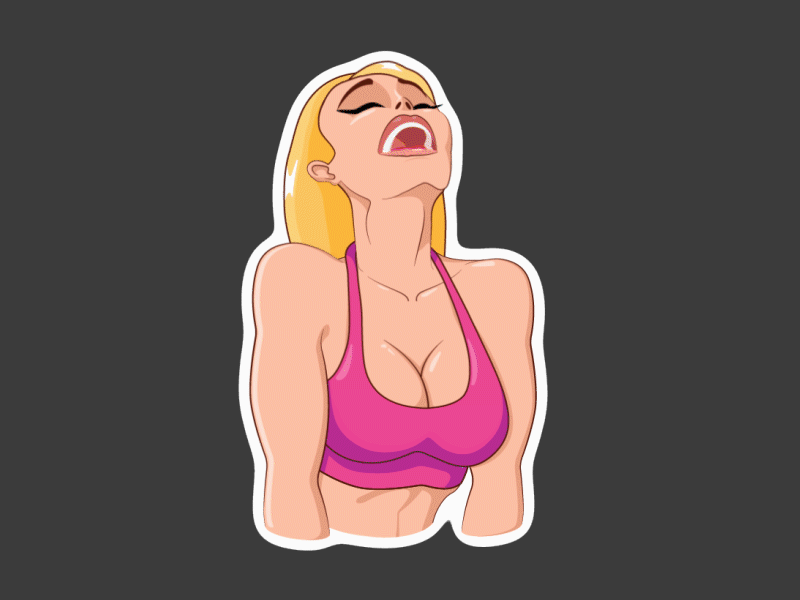 Fitness girl animation blonde fitness fitness girl girl illustration joy stickers telegram vector