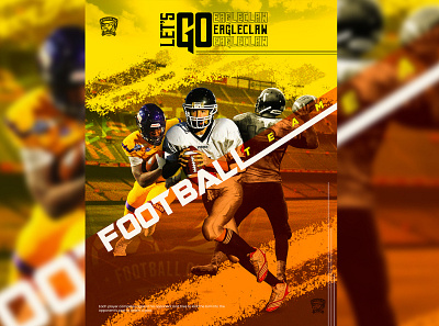 Football Poster. football poster graffiti art orange players poster poster art poster design yellow