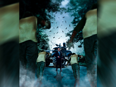 Zombie Photo Manipulation. blue digital art digital painting gun men monster truck photo editing photo manipulation photoshop photoshop manipulation zombie