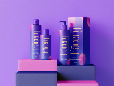 Facery Body Lotion advertising blender blue body lotion brand cosmetic minimal package design photoshop pink product product design purple