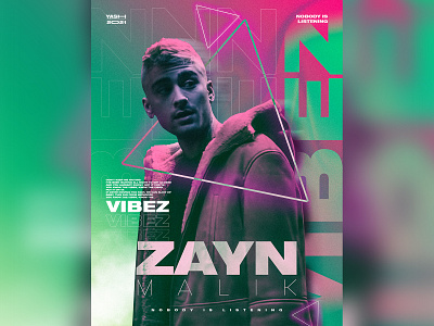 Nobody is listening design editing minimal model modeling new song photoshop editing pink poster poster art poster design posters song zayn