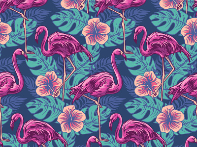 Flamingo Pattern Background app branding design graphic design illustration logo pattern typography ui ux vector